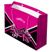 チアリーダー📣 – ピンク、白、黒 –  ラージペーパーバッグ (裏面アングル)