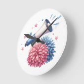 チアリーダー ラウンド壁時計 (傾斜)