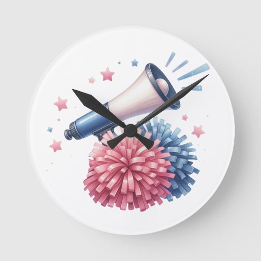 チアリーダー ラウンド壁時計 (正面)