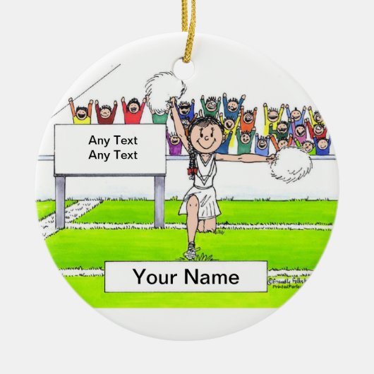 チアリーダー – 女性 セラミックオーナメント (正面)