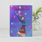 チアリーダー、紫と風船 招待状 (スタンド正面)