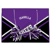 チアリーダー📣 – 紫、白、黒 –  ラージペーパーバッグ (正面)