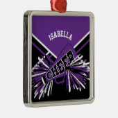 チアリーダー📣💖 – 紫、黒、白 メタルオーナメント (右)