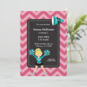 チアリーダー、背景色を選択 招待状 (スタンド正面)