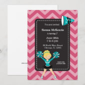 チアリーダー、背景色を選択 招待状 (正面/裏面)