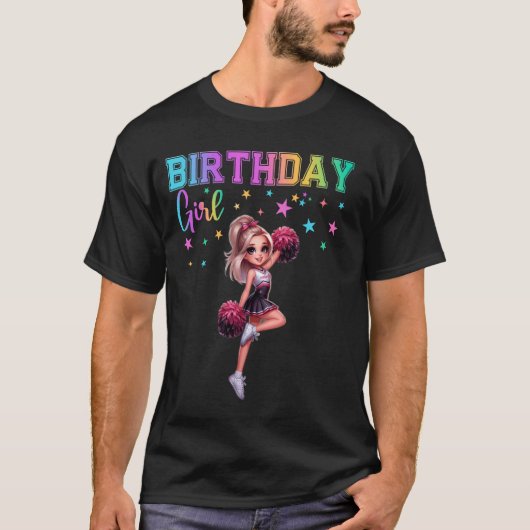 チアリーダー 誕生日 女子 パーティー チアリーディング 学校 Tシャツ (正面)