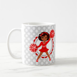 チアリーダー-赤アフリカ系のかわいい応援 コーヒーマグカップ