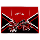 チアリーダー📣 – 赤、白、黒 –  ラージペーパーバッグ (正面)