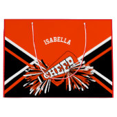 チアリーダー-赤、白、黒-大 ラージペーパーバッグ (正面)