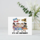 チアリーダー 2歳の誕生日Tシャツとギフト ポストカード (スタンド正面)