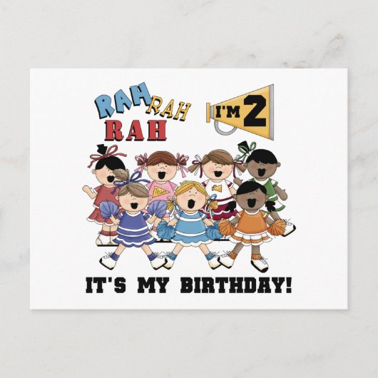 チアリーダー 2歳の誕生日Tシャツとギフト ポストカード (正面)