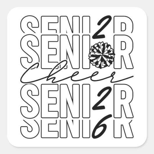 チアリーダー 2026年卒業 スクエアシール (正面)