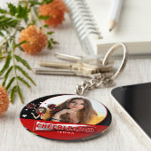 チアリーダー – DIY写真 – 赤 キーホルダー (側面)