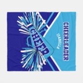 📣チアリーダーBaby Blue、Blue、White フリースブランケット (正面(横))