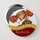 チアリーダーDIYはあなたの学校色|の金ゴールドを選びます 缶バッジ (正面&裏面)