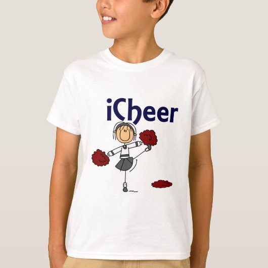 チアリーダーIの応援の棒の姿 Tシャツ (正面)