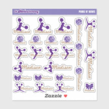 チアリーダーPOMラベルパーソナライズされた |学校