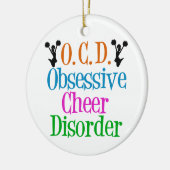 チアリーティングおもしろい強迫性応援障害 セラミックオーナメント (左)