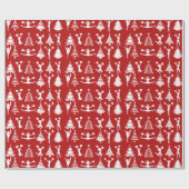 チアリーティングかPomおよびクリスマスツリー ラッピングペーパー (フラット)