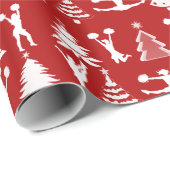 チアリーティングかPomおよびクリスマスツリー ラッピングペーパー (ロールコーナー)