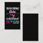 チアリーティングのギフトかわいいフットボールを遊びます 名刺 (正面/裏面)