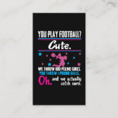 チアリーティングのギフトかわいいフットボールを遊びます 名刺 (正面)