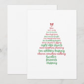 チアリーティングをテーマにしたクリスマスカードの12日 シーズンカード (正面/裏面)