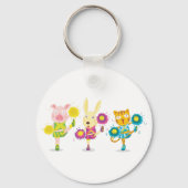 チアリーティングアニマルトリオピグバニーアンドキャット キーホルダー (正面)