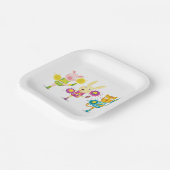 チアリーティングアニマルトリオピグバニーアンドキャット ペーパープレート (傾斜あり)