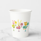 チアリーティングアニマルトリオピグバニーアンドキャット 紙コップ (正面)