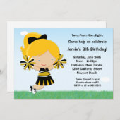 チアリーティングガールズバースデーパーティー招待状 招待状 (正面/裏面)