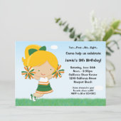 チアリーティングガールズバースデーパーティー招待状 招待状 (スタンド正面)