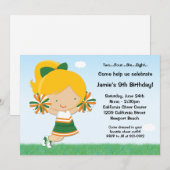 チアリーティングガールズバースデーパーティー招待状 招待状 (正面/裏面)