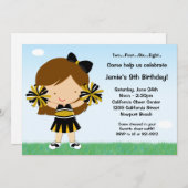 チアリーティングガールズバースデーパーティー招待状 招待状 (正面/裏面)