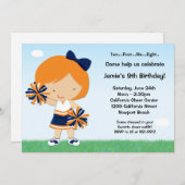 チアリーティングガールズバースデーパーティー招待状 招待状 (正面/裏面)