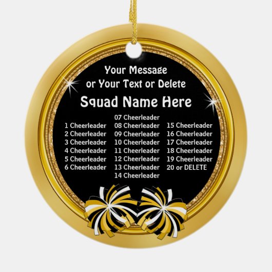 チアリーティングコーチギフトアイディアパーソナライズされた、 セラミックオーナメント (裏面)