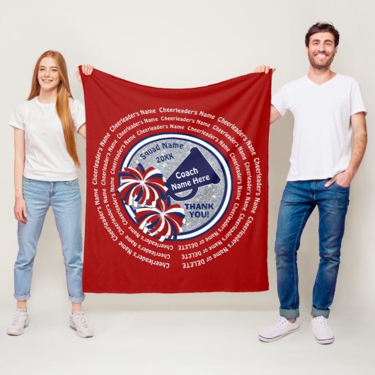 チアリーティングコーチギフトアイディア赤白青応援 フリースブランケット (インサイチュ)