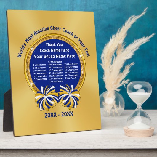 チアリーティングコーチギフトアイディア パーソナライズされた フォトプラーク (側面)