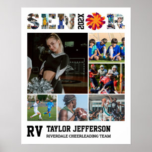 チアリーティングシニア応援チームフォトコラージュ ポスター