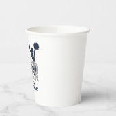 チアリーティングシルバーアンドネイビー応援誕生日 紙コップ (左)