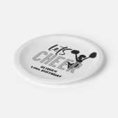 チアリーティングシルバー及びブラック応援誕生日 ペーパープレート (アングル)