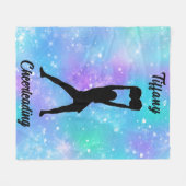 チアリーティングスノーフレークカラーブラストと彼女の名前 フリースブランケット (正面(横))