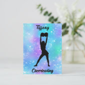 チアリーティングスノーフレークカラーブラストと彼女の名前 ポストカード (スタンド正面)