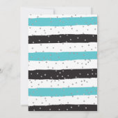 チアリーティングターコイズシルバーブラック応援誕生日 招待状 (裏面)