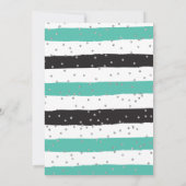 チアリーティングターコイズシルバーブラック応援誕生日 招待状 (裏面)