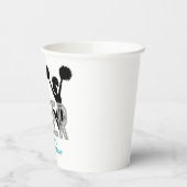 チアリーティングターコイズシルバーブラック応援誕生日 紙コップ (左)