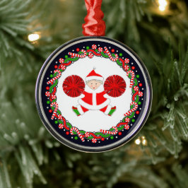 チアリーティングチアリーダーホリデーギフト メタルオーナメント