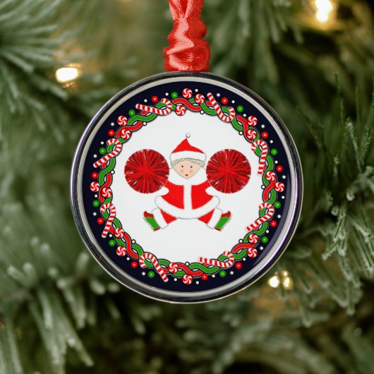 チアリーティングチアリーダーホリデーギフト メタルオーナメント (ツリー)