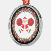 チアリーティングチアリーダーホリデーギフト メタルオーナメント (左)