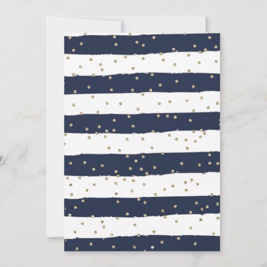 チアリーティングネイビーと金ゴールド応援誕生日 招待状 (裏面)
